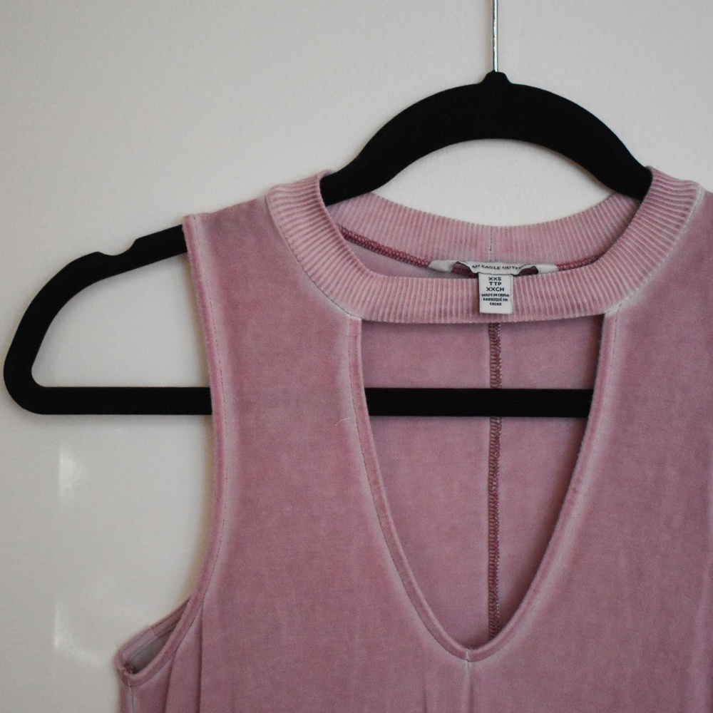 Dusty Pink Cutout Casual Sleeveless Dress